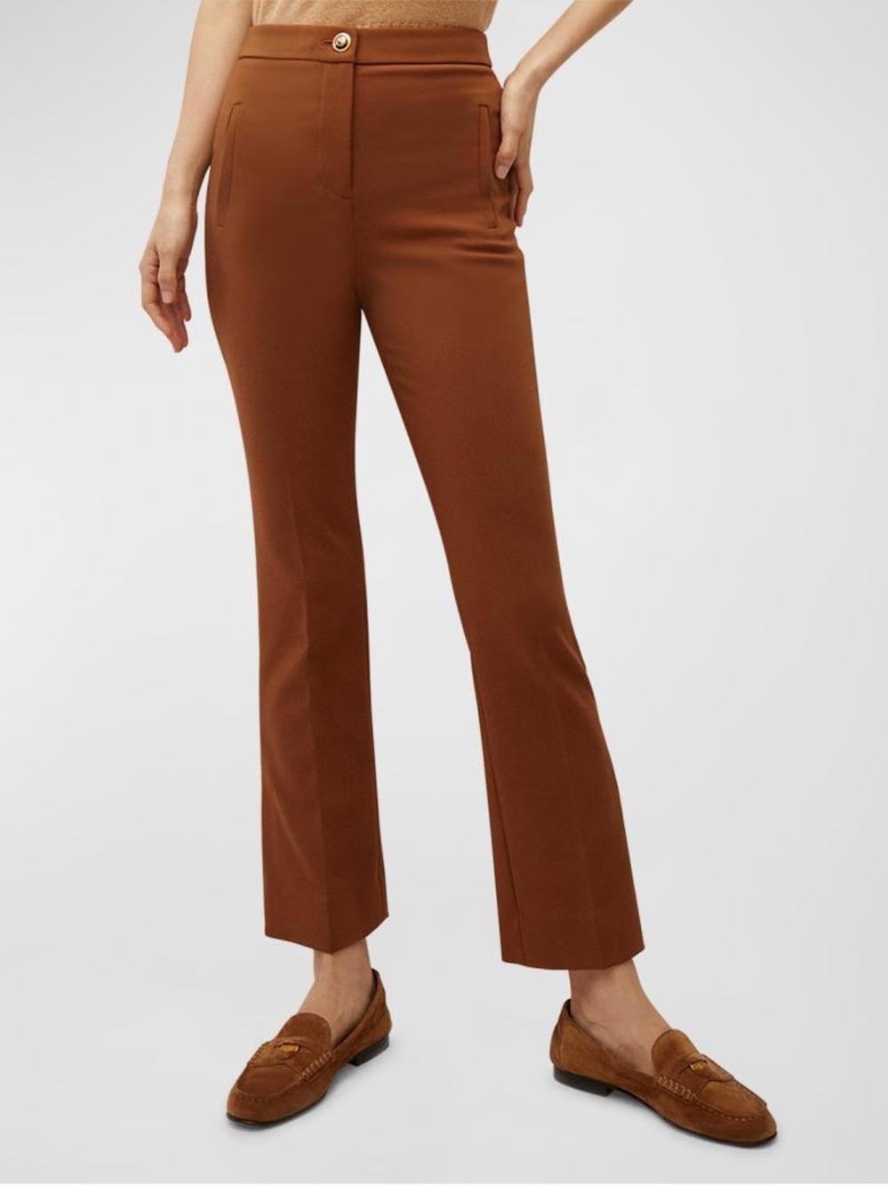 Veronica Beard Arte Pant Dark Ochre Size 10 NWT $398 Slit Hem